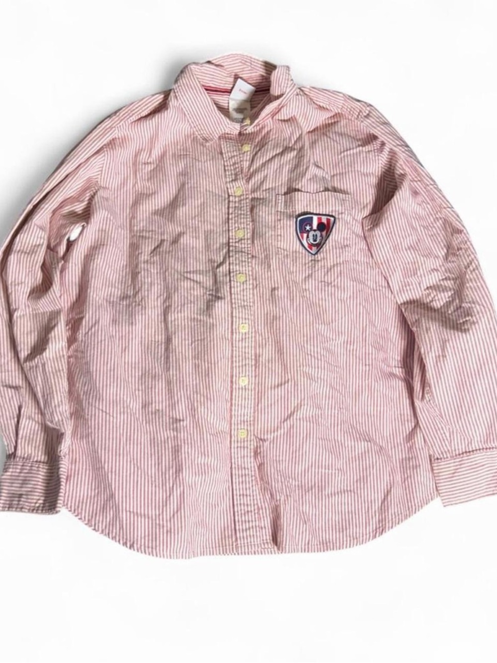Vintage Disney Mickey Mouse Seersucker Button-Up Shirt